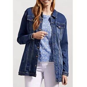 Tribal Jeans Denim Jacket Womens Medium Minidress Everyday Preppy Casual Travel